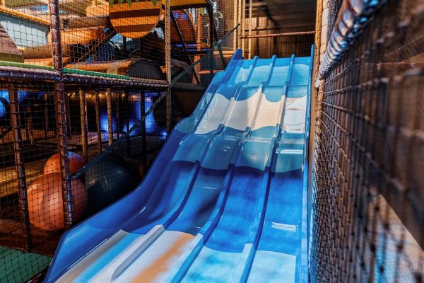wavy slide at indoor playground